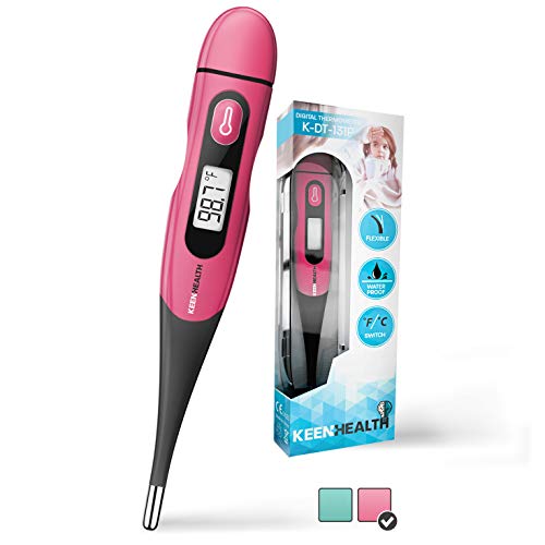 Product Cover Baby Thermometer for Fever - Rectal Thermometer - Baby Digital Thermometer - Thermometer for Kids - Digital Kids Thermometer - Keenhealth K-DT-131 (Pink)