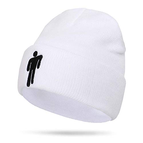 Product Cover RONGANDHE Women Billie Eilish Embroidered Fashion Beanie Knit Hat Stretchy Cap -White