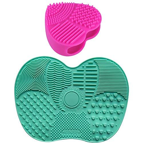 Product Cover Silicone Makeup Brush Cleaner | Makeup Brush Textured Cleaning Mat with Suction Cup Instantly Removes Makeup Colors | Portable Washing Tool Cosmetic Clean Scrubber Board by Zuikn