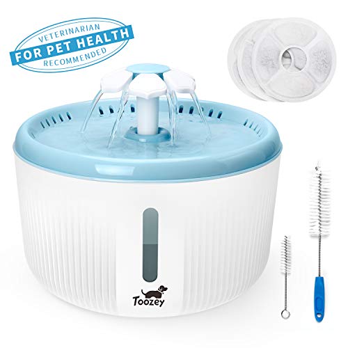 Product Cover Toozey Cat Water Fountain, 2L Pet Fountain with Water Level Window and 3 Replacement Filters, Automatic Super Quiet Cat Water Dispenser, Dog Water Fountain, Pet Water Fountain for Cats and Dogs