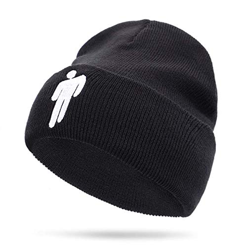 Product Cover RONGANDHE Women Billie Eilish Embroidered Fashion Beanie Knit Hat Stretchy Cap -Black