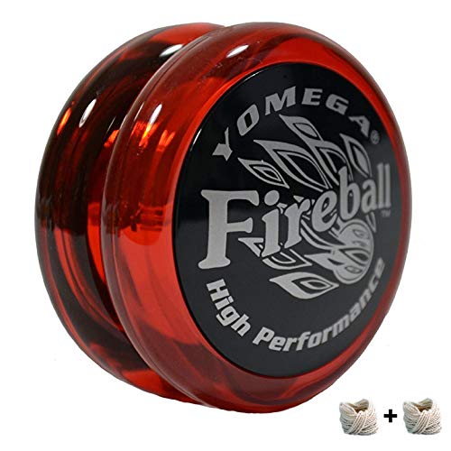 Product Cover Yomega Fireball - Professional Responsive Transaxle Yoyo, Great For Kids And Beginners To Perform Like Pros + Extra 2 Strings & 3 Month Warranty (Dark Red)