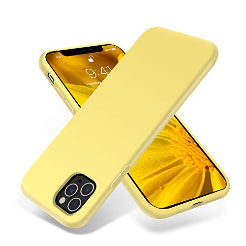 Product Cover OTOFLY iPhone 11 Pro Max Case,Ultra Slim Fit iPhone Case Liquid Silicone Gel Cover with Full Body Protection Anti-Scratch Shockproof Case Compatible with iPhone 11 Pro Max (Yellow)