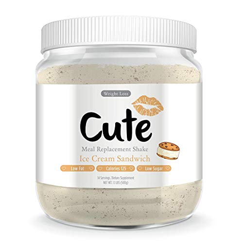 Product Cover Cute Nutrition Ice Cream Sandwich Meal Replacement Shakes for Weight Loss Control & Energy for Women High Protein Low Calorie Low Sugar 500g tub