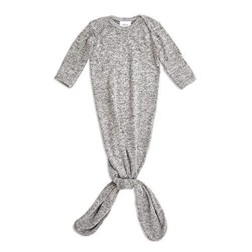 Product Cover aden + anais Snuggle Knit Knotted Newborn Baby Gown, Super Soft and Stretchy Sleeping Bag Infant Sleeper, 0-3 Months, Heather Grey