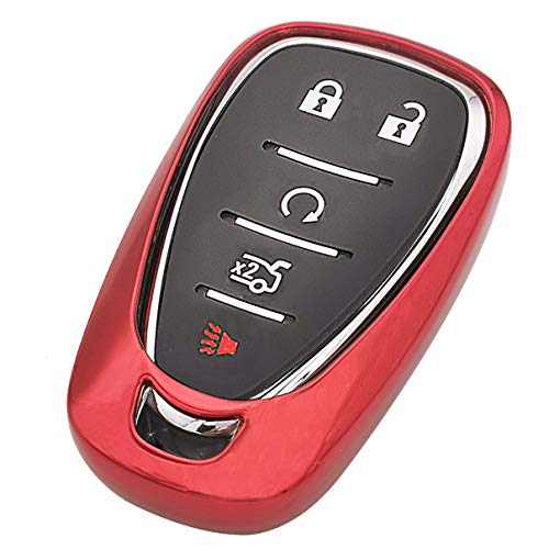 Product Cover Red TPU Key Cover Case Fob Jacket Skin Glove Holder for 2017 2018 2019 Chevy Malibu Camaro Cruze Traverse Spark Sonic Volt Bolt Equinox HYQ4EA