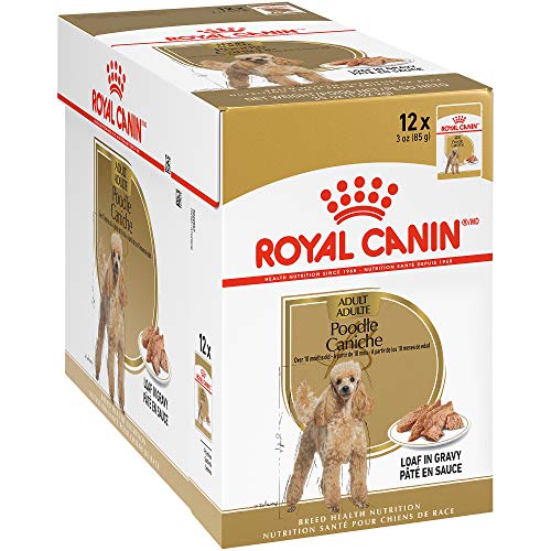 Product Cover Royal Canin Breed Health Nutrition Poodle Loaf in Gravy Pouch Dog Food, 3 oz Pouch (Pack of 12), 722985
