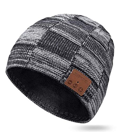 Product Cover BLUEHRESY Bluetooth Beanie Hat V5.0 Wireless Music Hat Knit Cap with Speakers & Mic for Men/Women (Grey)