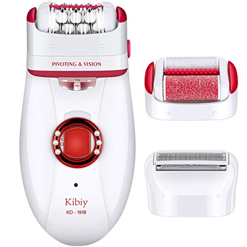 Product Cover Kibiy 3 IN 1 Hair Remover for Women, Ladies' Electric Shaver Razor Cordless Hair Removal Epilator Rechargeable Callus Remover Pedicure Tool