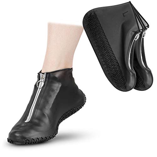 Product Cover DUCKFEET Premium Zipper Rain Shoe Covers for Easy Slip On, Waterproof Shoe Covers, Shoe Protector (Black)