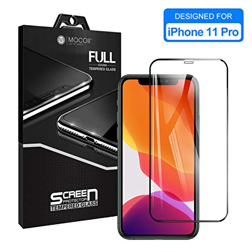 Product Cover iPhone 11 Pro Screen Protector Tempered Glass Full Screen Film MOCOLL 0.26mm Ultra Slim [9H Hardness] [Anti-Scratch] [Anti-Fingerprint] [No Bubbles] [Easy Installation] [Case Friendly] 5.8