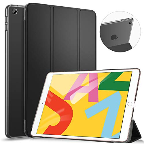 Product Cover Ztotop Case for iPad 10.2 Inch 2019 - Slim Lightweight Trifold Stand Smart Shell with Auto Wake/Sleep + Rugged Translucent Back Cover for iPad 7th Generation 10.2 2019, Black