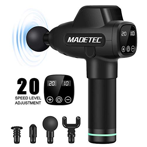 Product Cover MADETEC Muscle Massage Gun Deep Tissue Percussion Muscle Massager Guns for Athletes Pain Relief Therapy and Relaxation, Handheld Vibration Portable Drill Massager Device- Quiet, 20 Speed