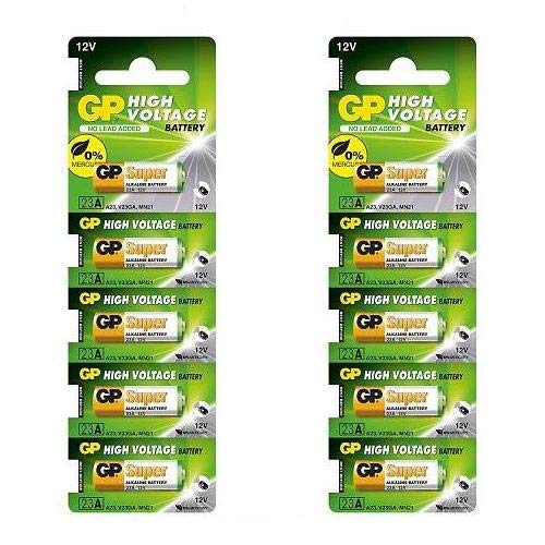 Product Cover bestpriceever 23A GP 12Volt Alkaline Batteries High Voltage Cell Car Remote Battery, 23AE-C5 A23 MN21 LRV08 (10 Pieces)