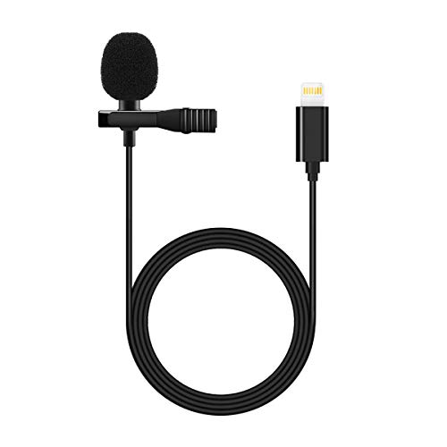 Product Cover Professional Grade Lavalier Lapel Omnidirectional Phone Audio Video Recording Lavalier Condenser Microphone for iPhone X Xr Xs max 8 8plus 7 7plus 6 6s 6plus 5 / iPad (4.92ft)