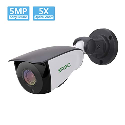 Product Cover SV3C HD 5MP PoE Camera Outdoor/Indoor 5X Optical Zoom & 2.7-13.5MM Varifocal Lens Surveillance Home IP Security Two-Way Audio, Superior Night Vision-Sony Sensor, ONVIF H.265, Support Max 128GB SD Card