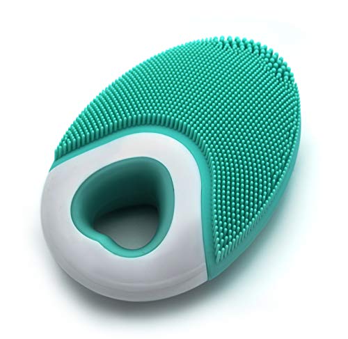 Product Cover Jever Beauty Facial Cleansing Device- Silicone Mini Face Brush- Deep Vibrating Skin Cleansing for All Skin Types- Gentle Exfoliating Scrubber & Firming Massager- Wireless Charging & Waterproof (Green)