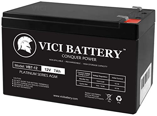 Product Cover VICI Battery VB7-12 - 12V 7AH Replacement UPS Battery for APC Back-UPS 550 BE550G Brand Product