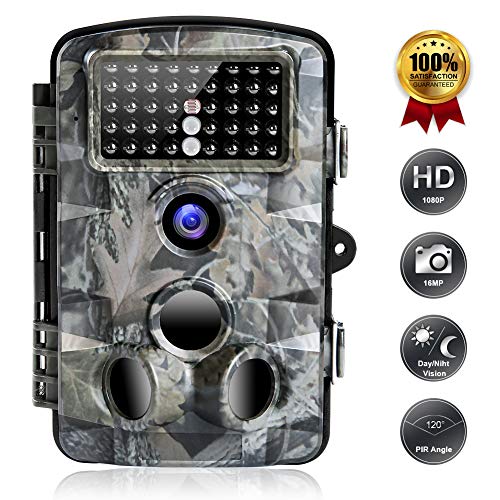 Product Cover FUNSHION Trail Game Camera, 16MP 1080P Trail Cameras with Night Vision Motion Activated Waterproof IP66 2.4'' LCD Hunting Scouting Cam for Wildlife Monitoring 120°Detecting Range 42pcs IR LEDs