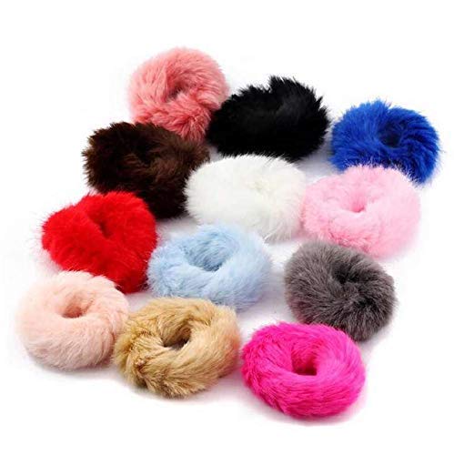 Product Cover Om Sai Trader Fur hair bands for girls/women Pack of 6||Multi-colour||