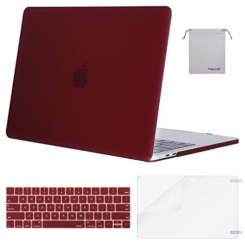 Product Cover MOSISO MacBook Pro 13 inch Case 2019 2018 2017 2016 Release A2159 A1989 A1706 A1708, Plastic Hard Shell &Keyboard Cover &Screen Protector &Storage Bag Compatible with MacBook Pro 13, Marsala Red
