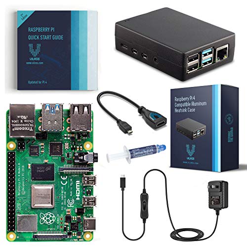 Product Cover Vilros Raspberry Pi 4-4GB RAM-Basic Starter Kit with Heavy-Duty Self-Cooling Aluminum Alloy Case