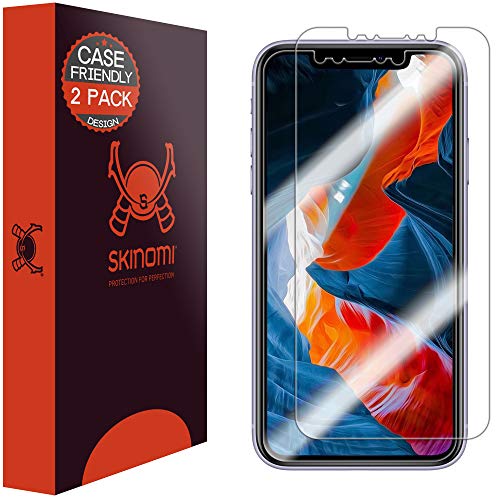 Product Cover Skinomi Screen Protector Compatible with Apple iPhone 11 (6.1 inch)(2-Pack)(Case Compatible) Clear TechSkin TPU Anti-Bubble HD Film