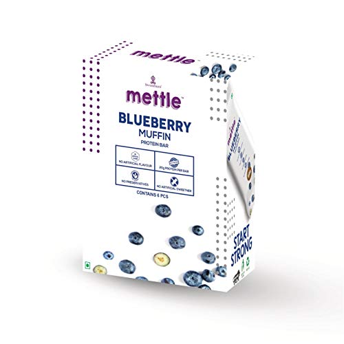 Product Cover Mettle Blueberry Muffin Protein Bar Pack of 6 (60gm x 6)