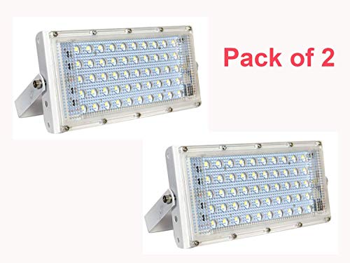 Product Cover A & Y 50W Ultra Thin Slim IP65 LED Flood Outdoor Cool Day Light White Waterproof (50 watt)(White) Pack of 2 PIC