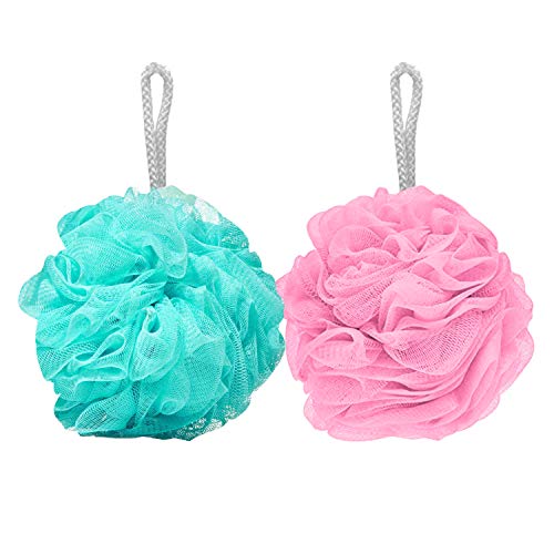 Product Cover Fabskin Luxury Bathing Loofah For Women/Bath Sponge/Round Loofah for Men and Women/Loofah For Bathing/Bath Sponge For Bathing/Bath Scrub Brush/Shower Bath Loofah (Couples Pack of 2 - Assorted Colors)