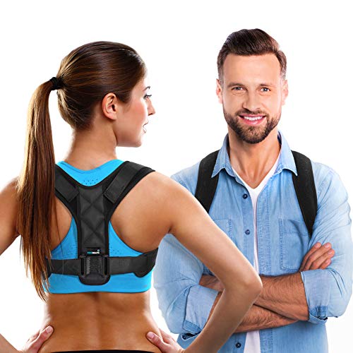 Product Cover Back Brace Posture Corrector for Women & Man - Comfortable to Wear - Easy to Adjust and Invisible Back Straightener - for Spinal Alignment and Posture Support - Keenhealth K-PC-195 (M)