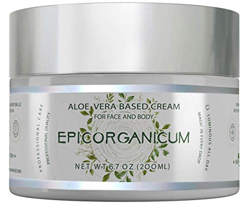 Product Cover Organic Aloe Vera Moisturizing Cream Body and Face Moisturizer For Acne, Psoriasis, Rosacea, Eczema, Aging, Itchy Dry or Sensitive Skin Care Cream, Skin Care Face Natural Cream (6.7 oz)