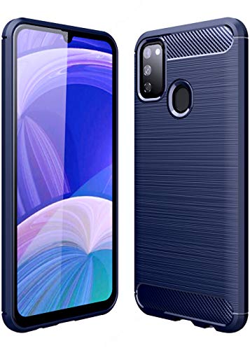 Product Cover Golden Sand Drop Tested Shock Proof Slim Armor Rugged TPU Carbon Fibre Back Cover Case for Samsung Galaxy M30s (Metallic Blue)