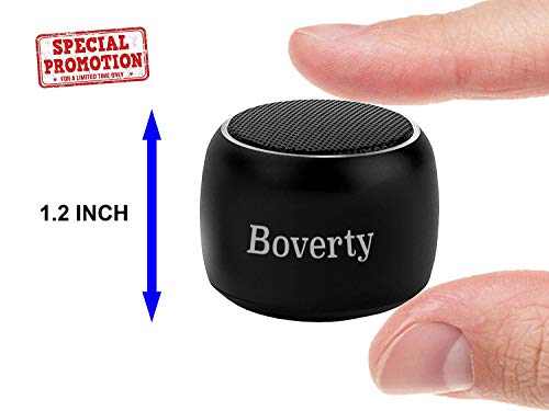 Product Cover BovertyTM Mini Wireless Portable Speaker with Built-in Mic and Selfie Remote Control High Bass, Low Harmonic Distortion with Hanging Cord for iPhone Android Smartphone (Black)