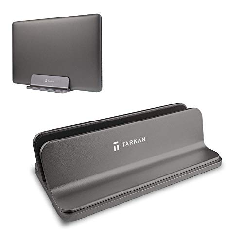Product Cover Tarkan Vertical Adjustable Dock Size Laptop Stand for Desk, Universal Notebook, MacBook Holder Upto 17.3 Inch (Grey)