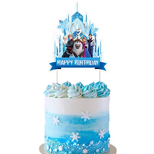 Product Cover Frozen Cake Topper Cupcake Decorations Birthday Party Topper for Children, 1 count