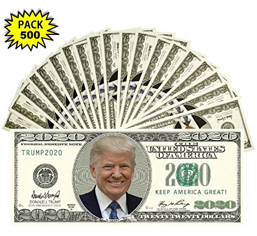 Product Cover NinoStar 500 pcs of Donald Trump 2020 Dollar Bill - Keep America Great! Collection - Pack of - President Re-Election Limited Edition