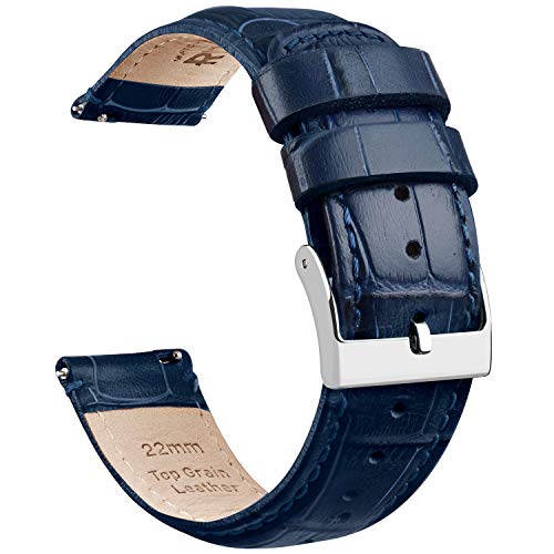 Product Cover Ritche 20mm Quick Release Leather Watch Bands Navy Blue Alligator Watch Strap for Men Women