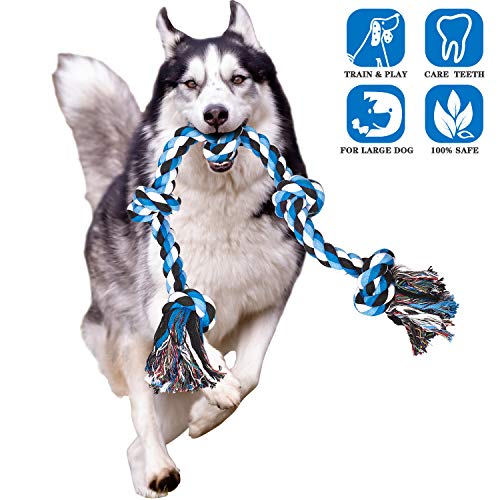 Product Cover CHLEBEM Dog Toys for Aggressive Chewers Dog Rope Toy for Large Dogs Interactive Chew Teeth Cleaning Treats Boredom Tough Indestructible Durable Chews Long Lasting Best Outdoor Strong Pull Pet Toys