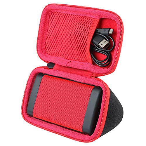 Product Cover co2crea Hard Travel Case for OontZ Angle 3 3rd Gen Cambridge Soundworks Bluetooth Portable Speaker (Black Case + Inside Red)