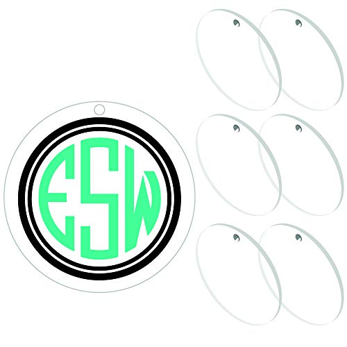 Product Cover !RAKRISA 25 Pcs 2 Inch Diameter Round Acrylic Clear Keychain Blanks | 1/8 Inch Thick (3mm) Durable, Water Resistant and Smooth Edges | Perfect for DIY Projects and Crafts (25, 2 Inch)