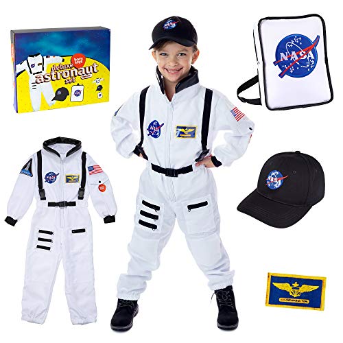 Product Cover Born Toys Premium Deluxe Astronaut Costume for Kids Ages 4-7 with NASA Bag and Hat