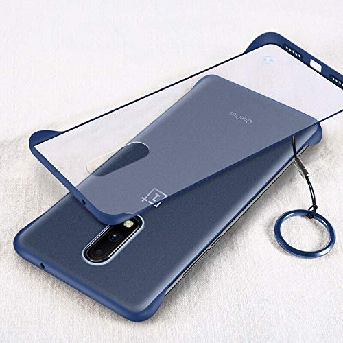 Product Cover A rtistque Frameless case for OnePlus 7 Pro Slim Translucent Matte Texture Design Hard PC Back Cover Shock Bumper Corners with Free Metal Ring - Blue