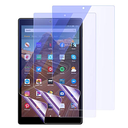 Product Cover MoKo Compatible with All-New Amazon Fire HD 10(7th Generation and 9th Generation, 2017 and 2019 Release)Anti Blue Light Screen Protector,3-PACK Eye Protection Premium PET Film Screen Protector - Blue