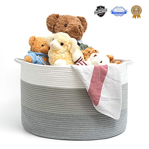 Product Cover Cotton Rope Basket BIMNOOT Extra Large Woven Laundry Basket 21.7