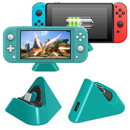 Product Cover Charging Dock for Nintendo Switch Lite and Nintendo Switch, Compact Charging Stand Station with Type C Port Compatible with Nintendo Switch Lite 2019 (Green)