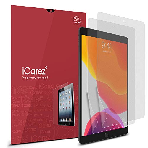 Product Cover iCarez [Paper Like] Screen Protector for Apple 2019 New iPad 10.2-inch (7th Gen) [2-Pack] Premium Easy to Install Reduce Fingerprint Bubble Free with Hinge Installation