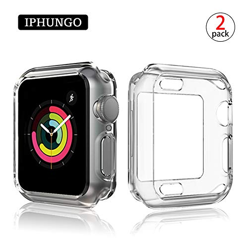 Product Cover 2 Pack Case for Apple Watch Protector Series 5 Series 4 44mm, Half Cover Protective Bumper for iWatch Series 5 4 Without Screen Protector, Ultra Thin, Clear, No-Bubble