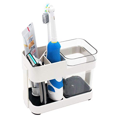 Product Cover EAYIRA Toothbrush and Toothpaste Stand Holder with 1 Cups for Bathroom Storage Organizer, 4 Slots for Electric Toothbrush, Toothpaste, Razor
