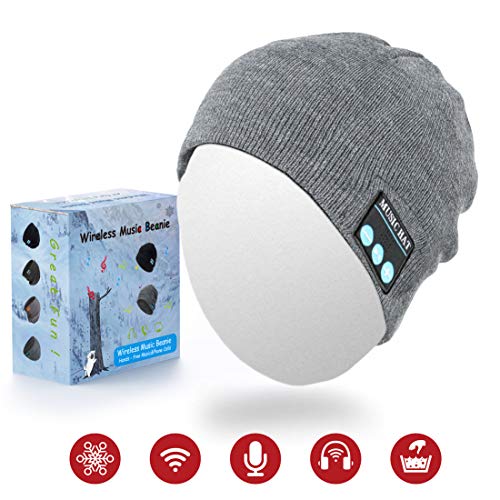 Product Cover Sunnywoo Bluetooth Beanie Hat, Wireless Smart Headphone Premium Knit Cap with Speaker & Mic, Unisex Headset Musical Cap for Outdoor Sports